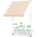 AECOJOY Manual Retractable Awning, 78" Non-Screw Outdoor Patio Awning, Beige