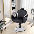 Reclining Barber Chair, 360° Swivel Salon Chair with Heavy Duty Hydraulic Pump, Adjustable Height & Headrest for Hair Styling, Makeup, Tattoo