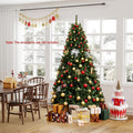 6/7/8FT Pre-Lit Artificial Christmas Tree, Hinged Xmas Tree with Remote, Warm White LED Lights, Timer, Adjustable Lighting Modes for Holiday Decor