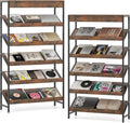 Tangkula 6-Tier Tall Freestanding Bookshelf with Angled Shelves for Home Office