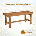 Tangkula 41.5" Patio Backless Bench with Slatted Seat
