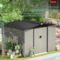 AECOJOY 8x6 Ft Outdoor Storage Tool Shed, Gray