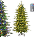 6/7.5/9 FT Pre-lit Artificial Christmas Tree with 260/380/560 Multicolor Lights, 714/1162/1770 Branch Tips, 11 Lighting Modes, Remote & Timer