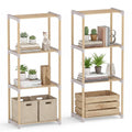 Tangkula 4/5-Tier Solid Wood Bookshelf for Home Office