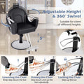Reclining Barber Chair, 360° Swivel Salon Chair with Heavy Duty Hydraulic Pump, Adjustable Height & Headrest for Hair Styling, Makeup, Tattoo