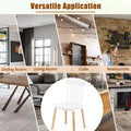 Set of 4 Windsor Dining Chairs, Modern Armless Side Kitchen Chairs with Spindle Back, Curved Seat & Solid Wood Legs for Living Room, Restaurant