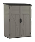 Suncast 54 cu ft Vertical Shed Outdoor Storage for Patio and Garage, Stoney