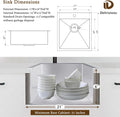 17 in Bar Sink Drop in - Small Kitchen Sink, Modern 18 Gauge Stainless Steel Sink with Brushed Finish, 17"x19"x6" Single Bowl Kitchen Sinks for RV, Prep, and Outdoor Use