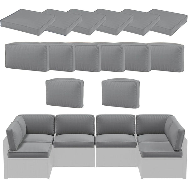 AECOJOY Outdoor Cushions for Patio Furniture 14PCS Outdoor Cushion Covers Replacement Washable with Zipper