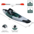 Sit-on-Top Fishing Kayak with Aluminum Paddle, 4 Fishing Rod Holders & Padded Seat, 9.7FT 1-Person Recreational Touring Kayak for Lake, River, Ocean