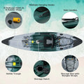 Sit-on-Top Fishing Kayak with Aluminum Paddle, 4 Fishing Rod Holders & Padded Seat, 9.7FT 1-Person Recreational Touring Kayak for Lake, River, Ocean