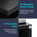 Hommpa LED Nightstand Wireless Charging Station USB Type C Outlets Bedside Table 3 Drawers Black Night Table Modern Smart Nightstand High Gloss End Side Table for Bedroom Furniture 26.8" Tall