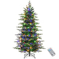 6/7.5/9 FT Pre-lit Artificial Christmas Tree with 260/380/560 Multicolor Lights, 714/1162/1770 Branch Tips, 11 Lighting Modes, Remote & Timer - 7.5 FT